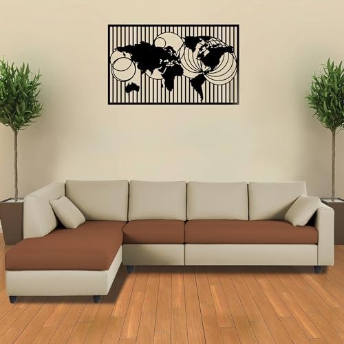 Image of Florian LHS 6 Seater L Shape Sofa Set for Living Room (Cream Brown Fabric) Premium Fabric Sofa