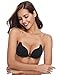Nieery Reggiseno Invisibile, Reggiseno Adesivo Push Up Riutilizzabile, Reggiseni Adesivi da Donna Senza Spalline, Bra Invisibile Silicone Nero B
