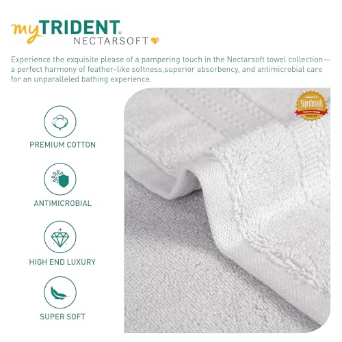 Image of Trident Face Towels, Nectarsoft Collection, Wash Towel, 100% Cotton Towels for Men /Women, 625 GSM, 3 Pc Face Towels - Damon Grey
