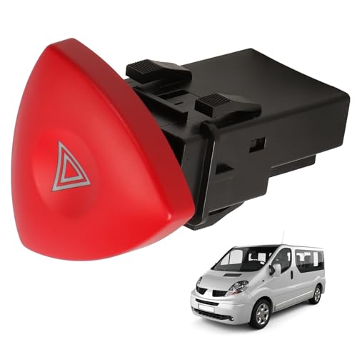 FanPaYY Peligro Emergencia Interruptor de luz de Advertencia botón Rojo 8200442724 para Espace MK4 Laguna MK2 Trafic Vauxhall Vivaro