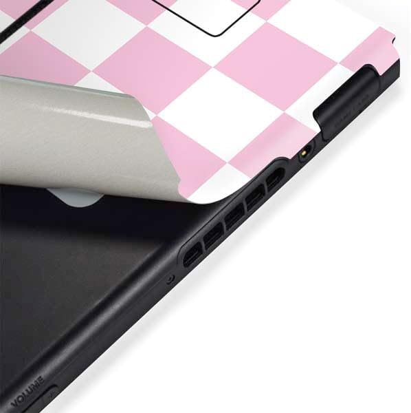 Skinit Decal Gaming Skin Compatible with Nintendo Switch Bundle - Pink and White Checkerboard Design