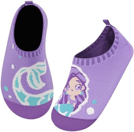 Kyopp Hausschuhe Kinder Mädchen Barfussschuhe Kindergarten Slippers Jungen | Rutschfest Pantoffeln, Atmungsaktiv Turnschläppchen, Weich Lauflernschuhe, Kleinkinder Schuhe, Barfuß H