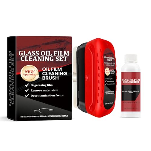 Automotive Oil Film Cleaning Brush, Einteiliger Scheibenreiniger Auto, Car Window Glass Cleaner to Prevent Rain and Fog, Auto-Reinigungsbürste mit Ölfilm-Reiniger, Kraftvolle Reinigung, 03