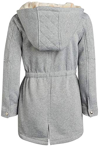 Urban Republic Girls Fleece Fur Hooded Jackett (Little Kids/Big Kids) Heather Grey 10/12 - Thumbnail 2