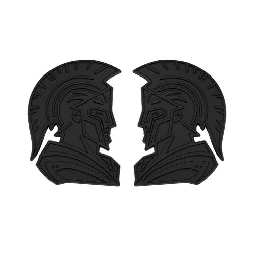 Image of Spartan Emblem 3D Warrior Badge, Custom Car Decal Sticker - Durable Exterior Trunk, Hood, Fender for Car, Truck, SUV (Set of 2) (Matte Black)