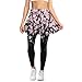 Hucavortre Cherry Blossom Rain Women Yoga Skirted Leggings Tummy Control Active Skort Butt Lift Athletic Skapri with Breathable Fabric for Running, Yoga, Fitness