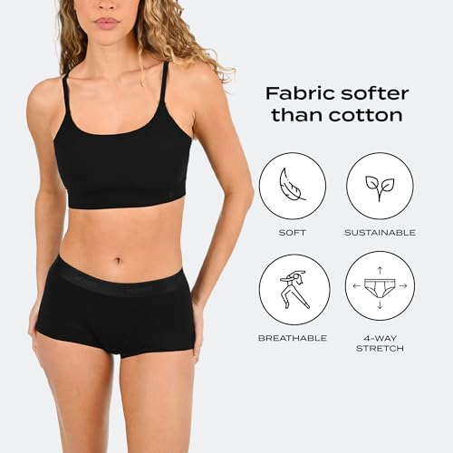 Image of Woxer Womens Boxer Briefs Underwear - Ultra Short Boyshorts Panties, Modal Fabric, Chafe-Free, Boxers for Sleep & Gym