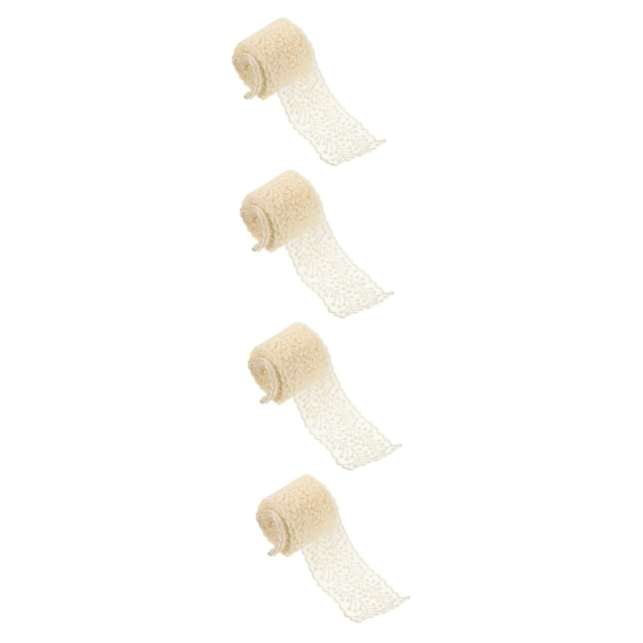 SHINEOFI 4rollos Encaje Bordado Cinta De Encaje Para Manualidades Materiales Para Accesorios De Cabello Metros De Ribete Decorativo Para Diademas y Ropa