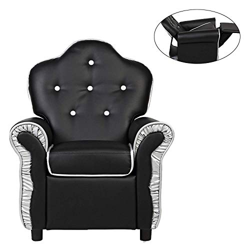 Safeplus Kids Sofa Children Armchair Velvet Riveted Sofa Recliner Chair with High Back