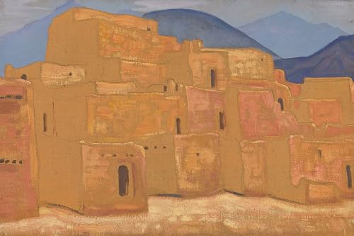 Peinture Murale Taos Pueblo Roerich 60x90cm salon moderne