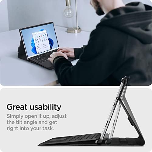 Spigen Stand Folio Case Compatible with Surface Pro 8 - Black