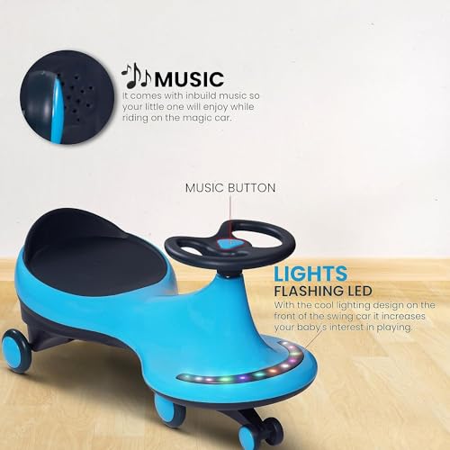 Image of Super Smooth Musical With Lights Plasma Car Ride On For Kids, Baby Car, Ride On Magic Car For Kids 2 To 8 Years Boys Girls (Blue)