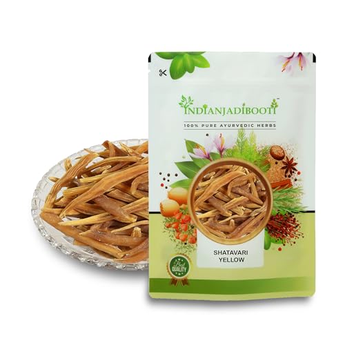 Image of IndianJadiBooti Shatavari Yellow - Asparagus Racemosus - Satavar Root - Natural Ayurvedic Herb for Women's Wellness, Vitality & Lactation Support - 250g
