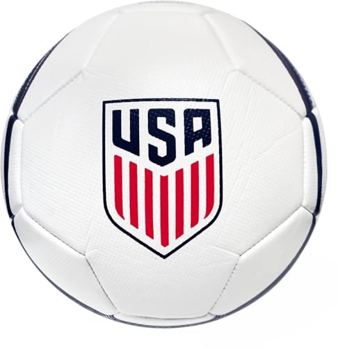 Icon Sports Officially Licensed U.S. Soccer Federation USMNT Soccer Ball Size 5 - Victory White