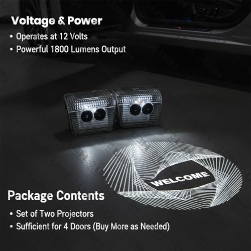 Image of ubh LED Welcome Logo Entry Plug and Play Ghost Shadow Projector Car Door Light for Ta-ta 2 Pieces