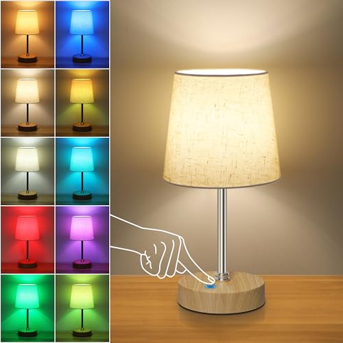 Ascher Small Cordless Table Lamp RGB 7 Color, 3000K/4500K/6500K, Built-in