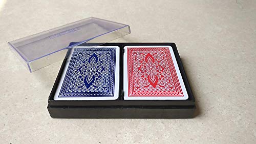 The Ace Card Company Premium Plastic Playing Cards with Case (2 Decks) - Made in India, Bridge Size, Waterproof - Multicolor, Pack of 2