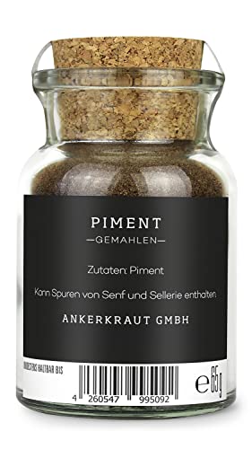 Foto von Ankerkraut Piment gemahlen, 65g im Korkenglas, natürlich ohne Zusätze, Alias Jamaika-Pfeffer