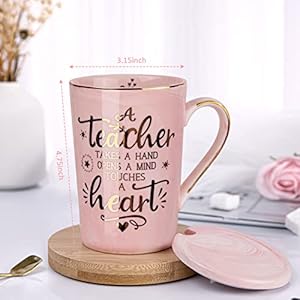 Unique Teacher Appreciation Gifts for Women - Best Teacher Valentines Day Mug for Teachers from Student, 14Oz Pink Marble Ceramic Teacher Cup with Gold Print, Birthday Retirement Graduation, Gift Box Unique Teacher Appreciation Gifts for Women Best Teacher Valentines Day Mug for Teachers from Student 14Oz Pink Marble Ceramic Teacher Cup with Gold Print Birthday Retirement Graduation Gift Box