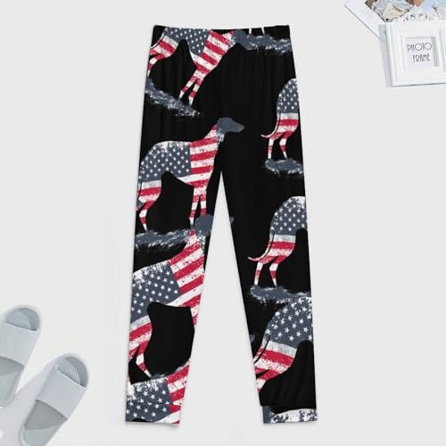 Greyhound Dog U.S.A. Flag Men's Pajama Bottoms Sleep Lounge Soft Comfy Pants Sleepwear4