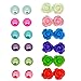 Color 8mm Faux Pearl and Rose Flower Magnetic Stud Earrings for Teen Girls Kids Womens