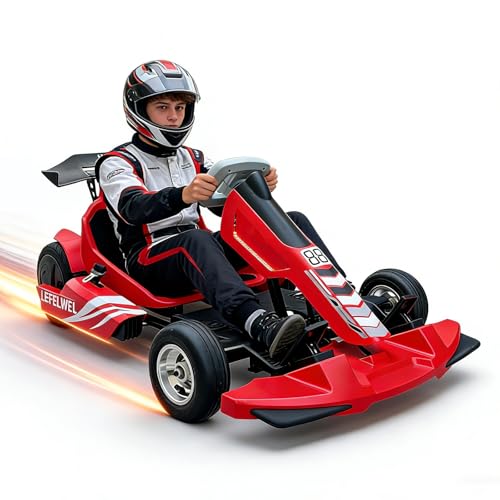 Electric Go Kart with Top Speed 19 MPH, Electric Go Cart Drift Cart for Teens 14+ Handbrake and 3...