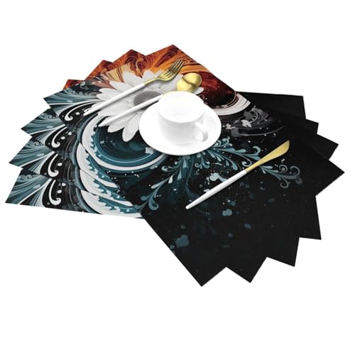 Set de table de cuisine résistant à la chaleur en vinyle lavable pour protéger la table