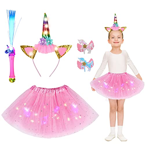 Hereneer Einhorn Kostüm Set, Einhorn Tütü, Einhorn Glasfaser...