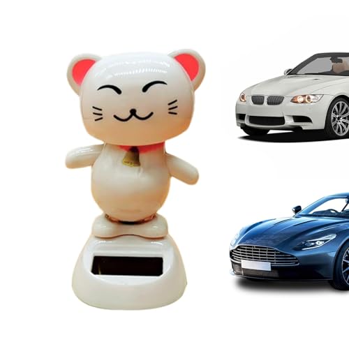 Figurine de Chat à tête branlante pour Tableau de Bord - Décoration de Voiture - Jouet de Danse pour Tableau de Bord de Voiture
