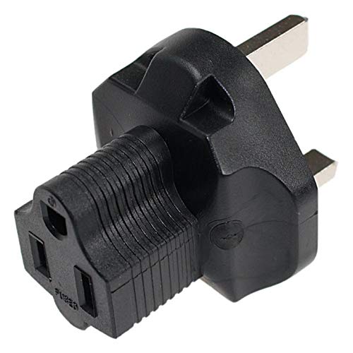 SF Cable, 3 Prong Plug Adaptor. USA NEMA 5-15R Receptacle to Fused UK BS1363 3 Prong Plug YL-6015/YL-6115