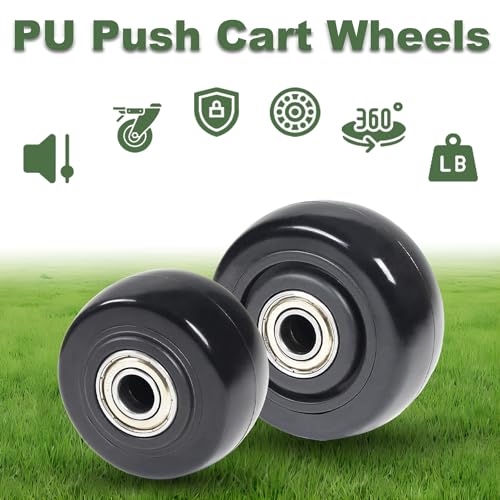 Image of 2.5 inch x 1.25 inch 4Pcs Push Cart Wider Wheels PU Caster Wheels Just Wheel