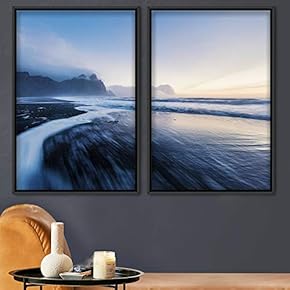 signwin 2 Piece Framed Canvas Wall Art Coastal...