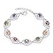 Produktbild FyaWTM Armband Ziemlich bunt Multi Farben Zirkonia Armbänder 925 Sterling Silber mit Extender Frau Dame Armband Armreif Schmuck