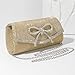 Trisapu Bow Evening Bag Sparkly Clutch Purses for Women Wedding Glitter Rhinestone Party Prom Purse Dressy Clutch Bags Gold