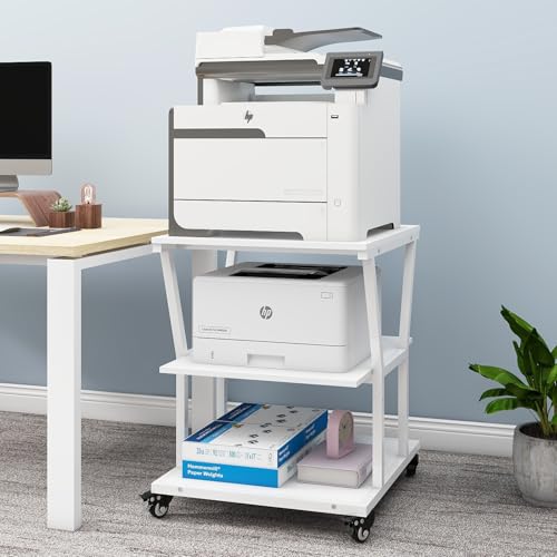 Image of Natwind 3 Tier Printer Stand, 24''x24'',for Large Heavy Printers, White
