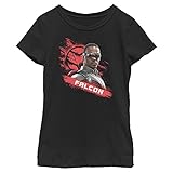 Photo Gallery marvel likeness winter soldier falcons mission girl s solid crew tee, black, large Photo Gallery marvel likeness winter soldier falcons mission girl s solid crew tee, black, large