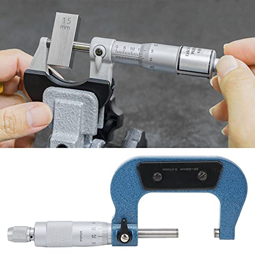 Außenmikrometer,Premium,Messgerät Mikrometer Messgerät Mikrometer Messgerät Mikrometer Precision Machinist Tool,Geeignet Zum Messen Kleiner Rillen,Bohrer,Vertikaler Fräser,25-50 Mm,Mikrometer
