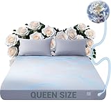 Grounding Sheets Queen, 80% Organic Cotton +20% Silver Fiber, Grounding Sheets Can Improve Sleep and Sub-Health, Anti-Static Grounding Fitted Sheet with 15 ft Gounding Wire(Gray,60"x80"x13")