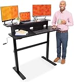 Stand Steady Tranzendesk | 47 Inch Dual Level Standing Desk | Easy Crank Height Adjustable Sit to...
