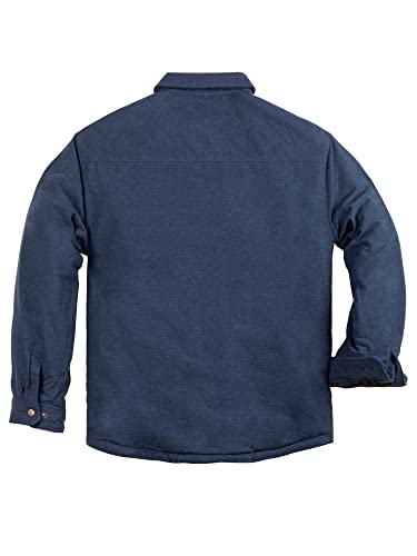 Image of COEVALS CLUB Men's Flannel Fleece Sherpa Quilted Lined Plaid Snap Work Shirt Jacket /Hooded