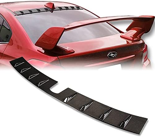 Tapa trasera de alerón de alerón de alerón de tiburón compatible con Subaru Impreza/WRX STI 2012-2020, 100% fibra de carbono real, tapa de ventana,