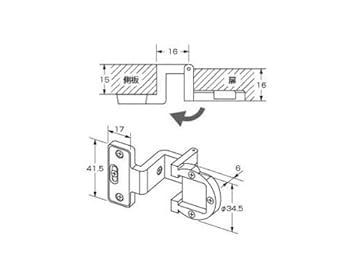 蝶 Amazon.co.jp: ハイロジック アングル丁番AB色16×15 P-543