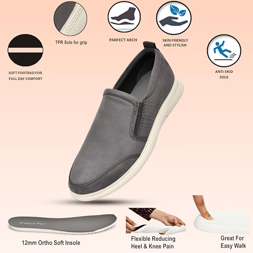 Image of HEALTH FIT Super Extra Soft Casual /Sports /Slip-on Sneakers /semi Formal Soft Cushioning Insole Running Walking Jogging Athletics Comfortable and Stylish Mens /gens Lightweight shoes-142