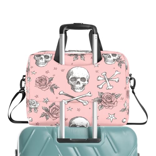 Maletín para laptop con diseño Rose Flower Skull miniatura 6