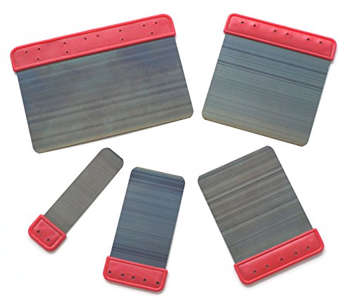 Set of Five Blued Steel Blade Spatulas Sizes: 6