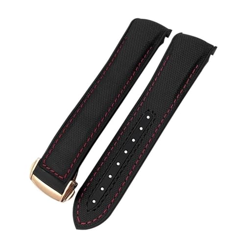 Correa de silicona de flúor de 20mm para Omega Seamaster 300 con nailon híbrido