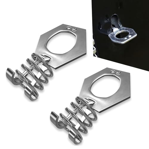 Image of 2 PCS RV Water Heater Cover Latch Fastener, Stainless Steel Water Heater Door Lock Torsion Cam Lock, Easy-operation Thumb Ring + Spring Accessory, Suitable for Cars, RVs, Campers (Silver)