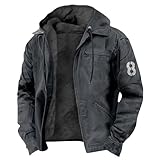 l'uso quotidiano. Generico Giacca Uomo di Agnello Giaccone Parka Militare Casual Invernale Moto Vintage Giubbotto Cappotto Maglione con Cappuccio Leggere Giacche a Bomber Fleece Jacket Hooded