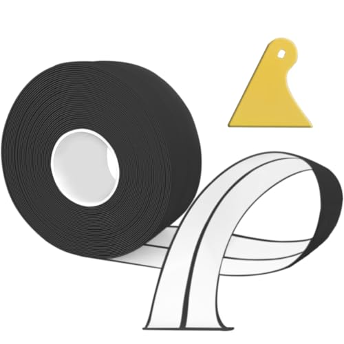 TAOYIO Plinthe Souple Autoadhésive,12M PVC Plinthe Adhesive20x20mm, Plinthe Cuisine Corniere PVC Autocollante pour Cuisine et salle de bain 2x2 noir