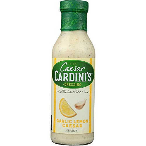 Cardini's Garlic Lemon Caesar Dressing, 12 fl. oz., Made with Lemon and Garlic, Perfect Chicken Marinade, Sandwich Spread, Dip or Salad Dressing
